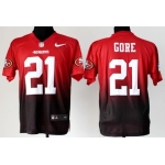 Nike San Francisco 49ers #21 Frank Gore Red/Black Fadeaway Elite Jersey