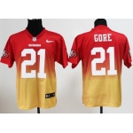 Nike San Francisco 49ers #21 Frank Gore Red/Gold Fadeaway Elite Jersey