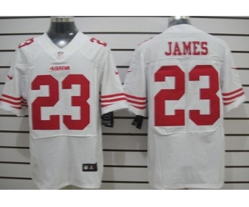 Nike San Francisco 49ers #23 LaMichael James White Elite Jersey