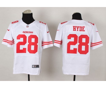 Nike San Francisco 49ers #28 Carlos Hyde White Elite Jersey