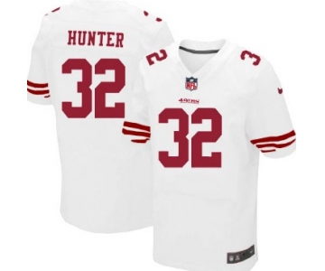 Nike San Francisco 49ers #32 Kendall Hunter White Elite Jersey