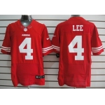 Nike San Francisco 49ers #4 Andy Lee Red Elite Jersey
