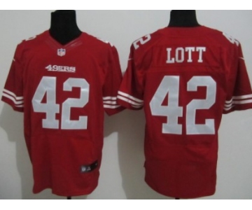 Nike San Francisco 49ers #42 Ronnie Lott Red Elite Jersey