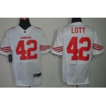 Nike San Francisco 49ers #42 Ronnie Lott White Elite Jersey