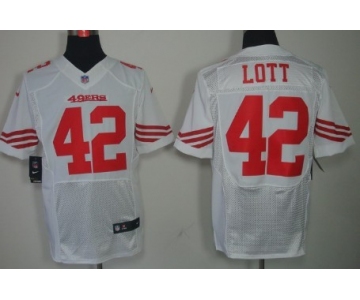 Nike San Francisco 49ers #42 Ronnie Lott White Elite Jersey