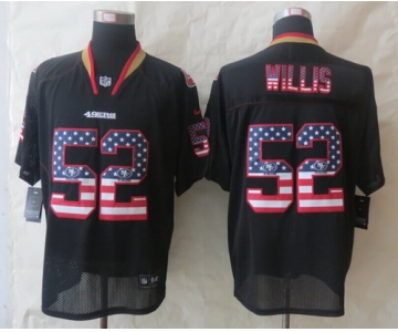Nike San Francisco 49ers #52 Patrick Willis 2014 USA Flag Fashion Black Elite Jersey