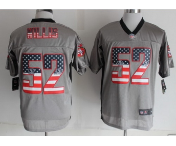 Nike San Francisco 49ers #52 Patrick Willis 2014 USA Flag Fashion Gray Elite Jersey