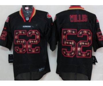 Nike San Francisco 49ers #52 Patrick Willis Lights Out Black Ornamented Elite Jersey
