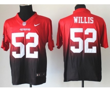 Nike San Francisco 49ers #52 Patrick Willis Red/Black Fadeaway Elite Jersey