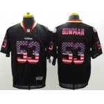 Nike San Francisco 49ers #53 Navorro Bowman 2014 USA Flag Fashion Black Elite Jersey