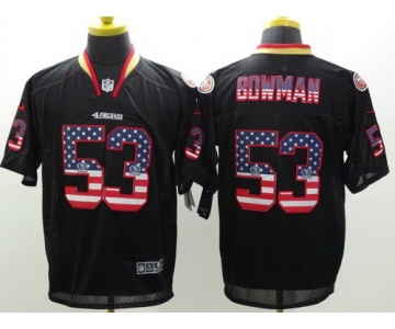 Nike San Francisco 49ers #53 Navorro Bowman 2014 USA Flag Fashion Black Elite Jersey