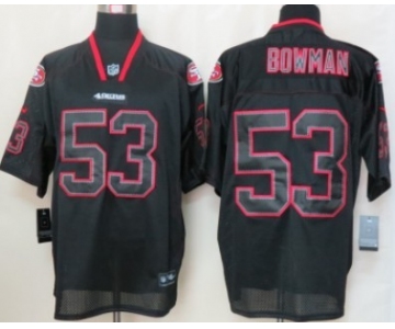 Nike San Francisco 49ers #53 Navorro Bowman Lights Out Black Elite Jersey