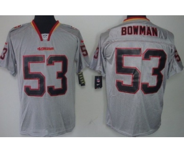 Nike San Francisco 49ers #53 Navorro Bowman Lights Out Gray Elite Jersey