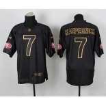 Nike San Francisco 49ers #7 Colin Kaepernick 2014 All Black/Gold Elite Jersey