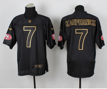 Nike San Francisco 49ers #7 Colin Kaepernick 2014 All Black/Gold Elite Jersey