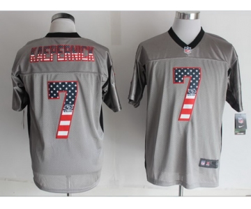 Nike San Francisco 49ers #7 Colin Kaepernick 2014 USA Flag Fashion Gray Elite Jersey