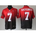 Nike San Francisco 49ers #7 Colin Kaepernick Red/Black Fadeaway Elite Jersey