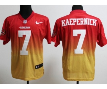 Nike San Francisco 49ers #7 Colin Kaepernick Red/Gold Fadeaway Elite Jersey