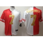 Nike San Francisco 49ers #7 Colin Kaepernick Red/White With Gold Two Tone Elite Jersey