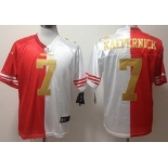 Nike San Francisco 49ers #7 Colin Kaepernick Red/White With Gold Two Tone Elite Jersey