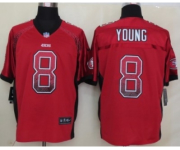 Nike San Francisco 49ers #8 Steve Young Drift Fashion Red Elite Jersey