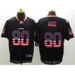 Nike San Francisco 49ers #80 Jerry Rice 2014 USA Flag Fashion Black Elite Jersey