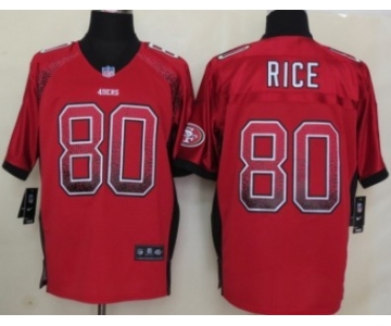 Nike San Francisco 49ers #80 Jerry Rice Drift Fashion Red Elite Jersey