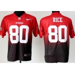 Nike San Francisco 49ers #80 Jerry Rice Red/Black Fadeaway Elite Jersey