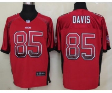 Nike San Francisco 49ers #85 Vernon Davis Drift Fashion Red Elite Jersey