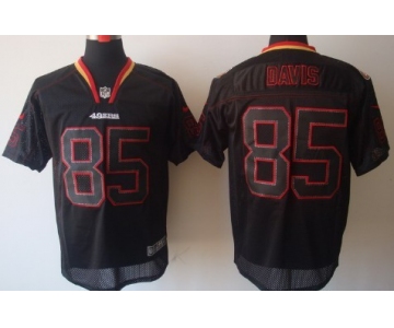 Nike San Francisco 49ers #85 Vernon Davis Lights Out Black Elite Jersey