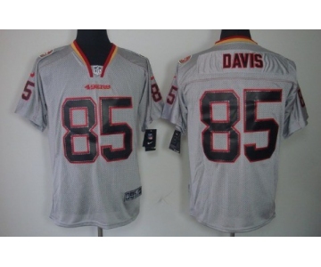 Nike San Francisco 49ers #85 Vernon Davis Lights Out Gray Elite Jersey