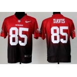 Nike San Francisco 49ers #85 Vernon Davis Red/Black Fadeaway Elite Jersey