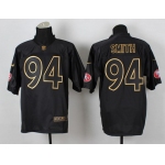 Nike San Francisco 49ers #94 Justin Smith 2014 All Black/Gold Elite Jersey