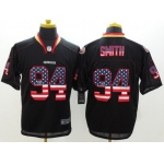 Nike San Francisco 49ers #94 Justin Smith 2014 USA Flag Fashion Black Elite Jersey