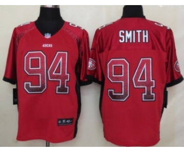 Nike San Francisco 49ers #94 Justin Smith Drift Fashion Red Elite Jersey