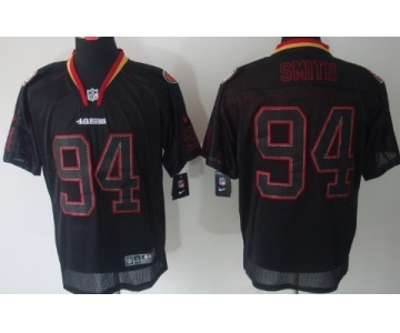 Nike San Francisco 49ers #94 Justin Smith Lights Out Black Elite Jersey