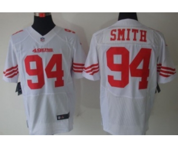 Nike San Francisco 49ers #94 Justin Smith White Elite Jersey