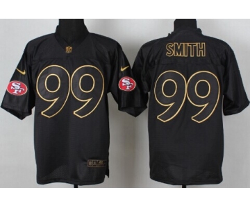 Nike San Francisco 49ers #99 Aldon Smith 2014 All Black/Gold Elite Jersey