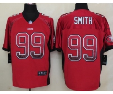 Nike San Francisco 49ers #99 Aldon Smith Drift Fashion Red Elite Jersey