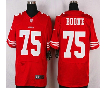 San Francisco 49ers #75 Alex Boone Nike Red Elite Jersey