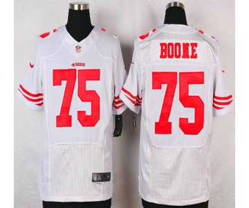 San Francisco 49ers #75 Alex Boone Nike White Elite Jersey