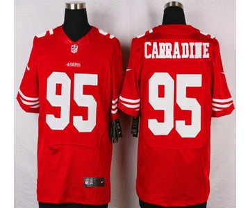 San Francisco 49ers #95 Tank Carradine Nike Red Elite Jersey