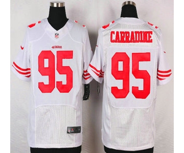 San Francisco 49ers #95 Tank Carradine Nike White Elite Jersey