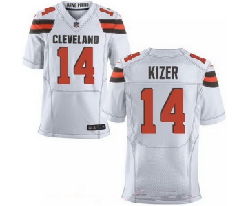Men's 2017 NFL Draft Cleveland Browns #14 DeShone Kizer White Road Stitched NFL Nike Elite Jersey