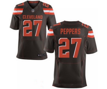 Men's 2017 NFL Draft Cleveland Browns #27 Jabrill Peppers Brown Team Color Stitched NFL Nike Elite Jersey