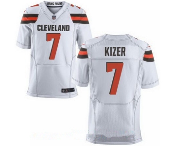 Men's 2017 NFL Draft Cleveland Browns #7 DeShone Kizer White Road Stitched NFL Nike Elite Jersey