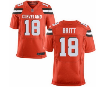 Men's Cleveland Browns #18 Kenny Britt Orange Alternate Stitched NFL Nike Elite Jersey