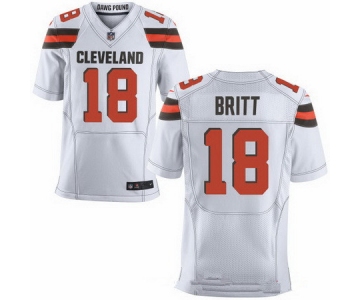 Men's Cleveland Browns #18 Kenny Britt White Road Stitched NFL Nike Elite Jersey