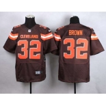 Men's Cleveland Browns #32 Jim Brown 2015 Nike Brown Elite Jersey