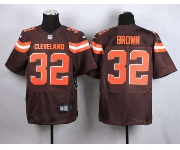 Men's Cleveland Browns #32 Jim Brown 2015 Nike Brown Elite Jersey